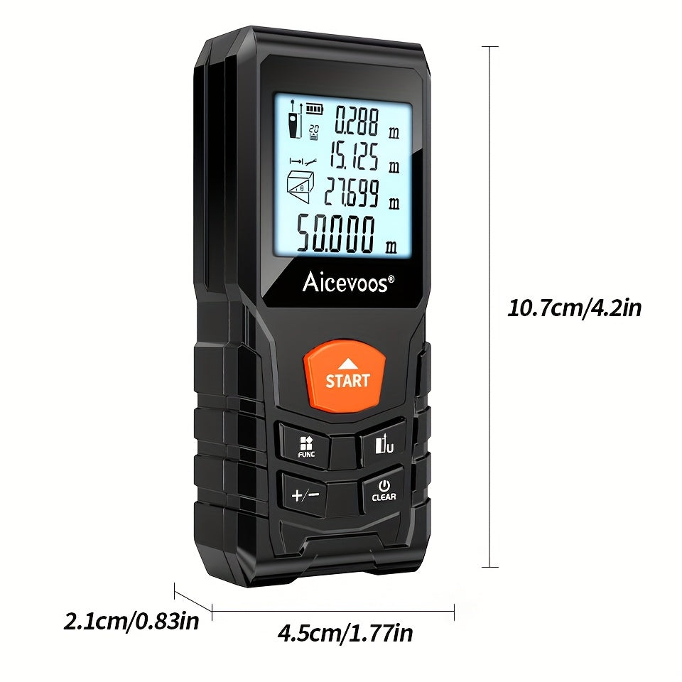 AICEVOOS High Accuracy Laser Distance Meter, 50M 70M 100M 120M, Electronic Ruler, Laser Measure, Battery Powered, ≤36V, ≥0.4 Mw And <1 Mw, with Rubber Material, Without Battery, Koningsdag, King'S Day