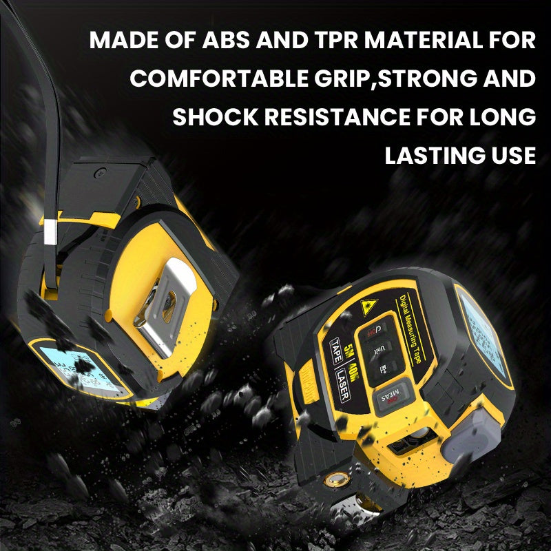 MIGPRC High-Precision Laser Rangefinder & Steel Tape Measure - Non-Waterproof, Alkaline Battery Powered