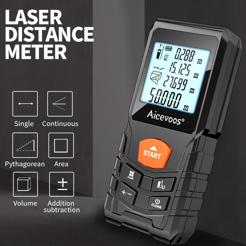AICEVOOS High Accuracy Laser Distance Meter, 50M 70M 100M 120M, Electronic Ruler, Laser Measure, Battery Powered, ≤36V, ≥0.4 Mw And <1 Mw, with Rubber Material, Without Battery, Koningsdag, King'S Day