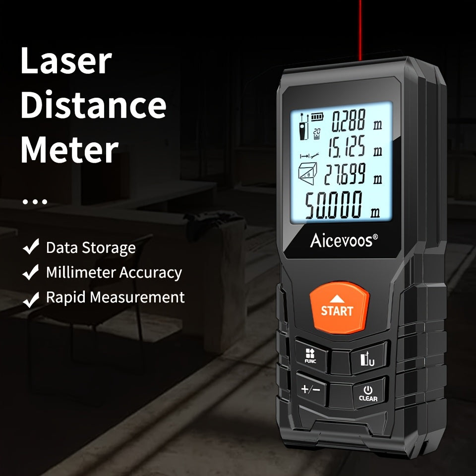 AICEVOOS High Accuracy Laser Distance Meter, 50M 70M 100M 120M, Electronic Ruler, Laser Measure, Battery Powered, ≤36V, ≥0.4 Mw And <1 Mw, with Rubber Material, Without Battery, Koningsdag, King'S Day