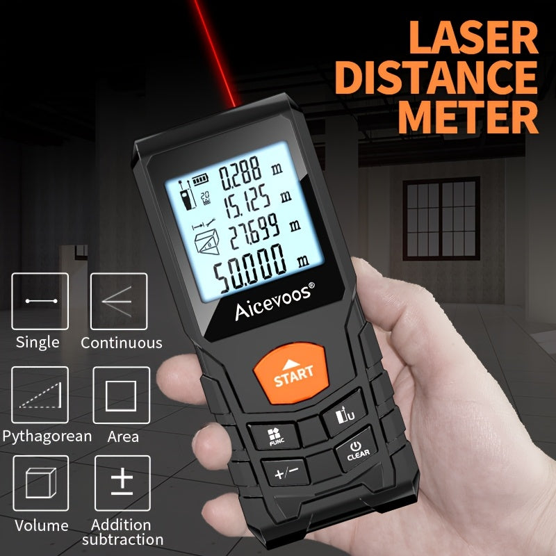 AICEVOOS High Accuracy Laser Distance Meter, 50M 70M 100M 120M, Electronic Ruler, Laser Measure, Battery Powered, ≤36V, ≥0.4 Mw And <1 Mw, with Rubber Material, Without Battery, Koningsdag, King'S Day