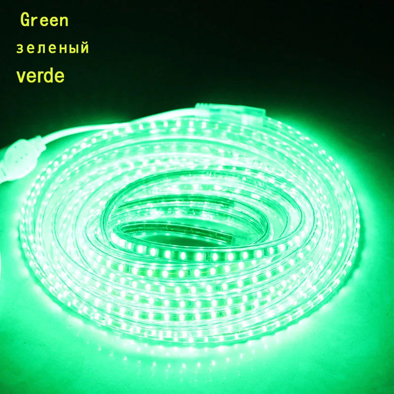 Led strip 220V 108led/M led tape IP67 Waterproof LED Light Strip with EU Plug Outdoor SMD3014 led Ribbon 30m 50m 100m warm white