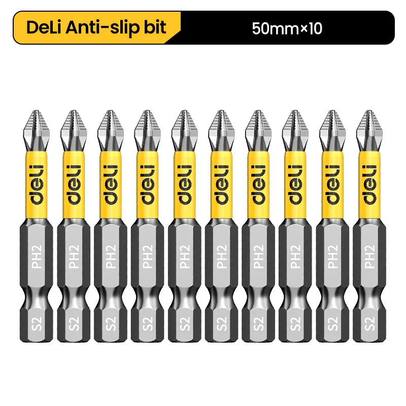 Anti-Slip and Shock-Proof Bits Screwdriver Bits High Hardness Strong Magnetic 25/50/65/70/90/150mm PH2 Screwdriver Set