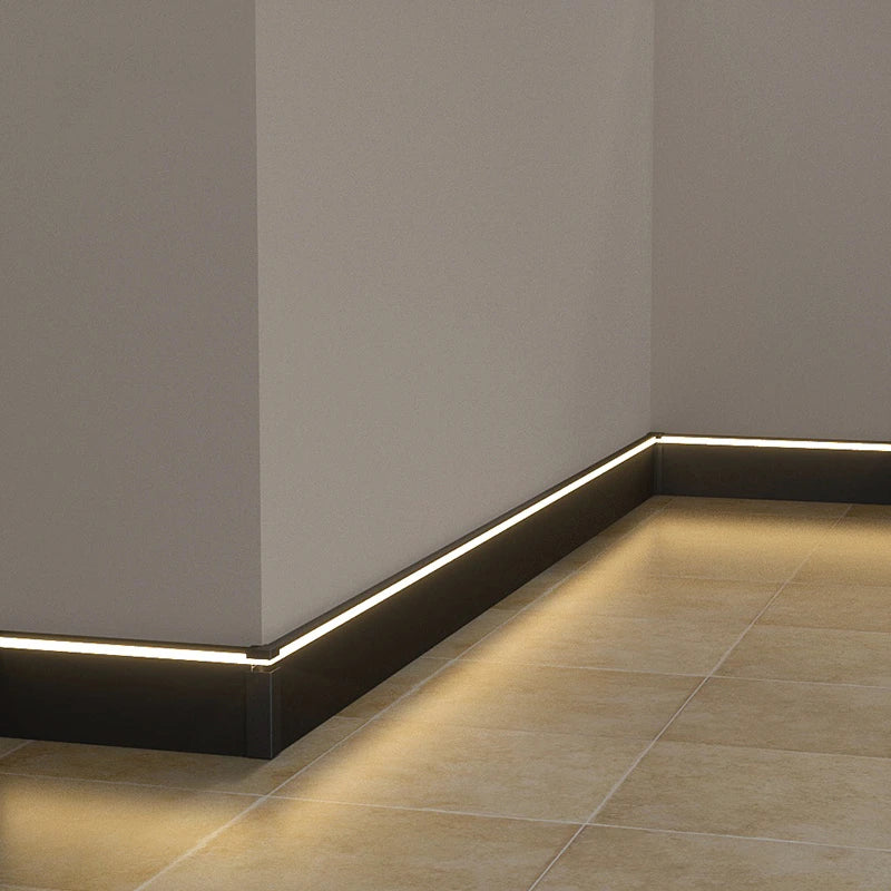 LED Aluminium Profile Baseboard 50/78mm 0.5M/1M Customized Hard Bar Light Suface Mounted Skirting Channel Linear Led lights