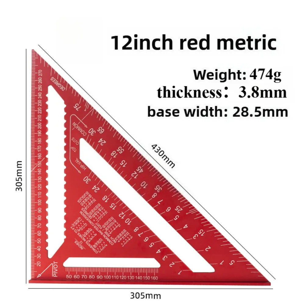 Woodworking Aluminum Alloy Triangle Gauges Measuring Gauging Tools High Precision Marker Angle Ruler Metric and Imperial