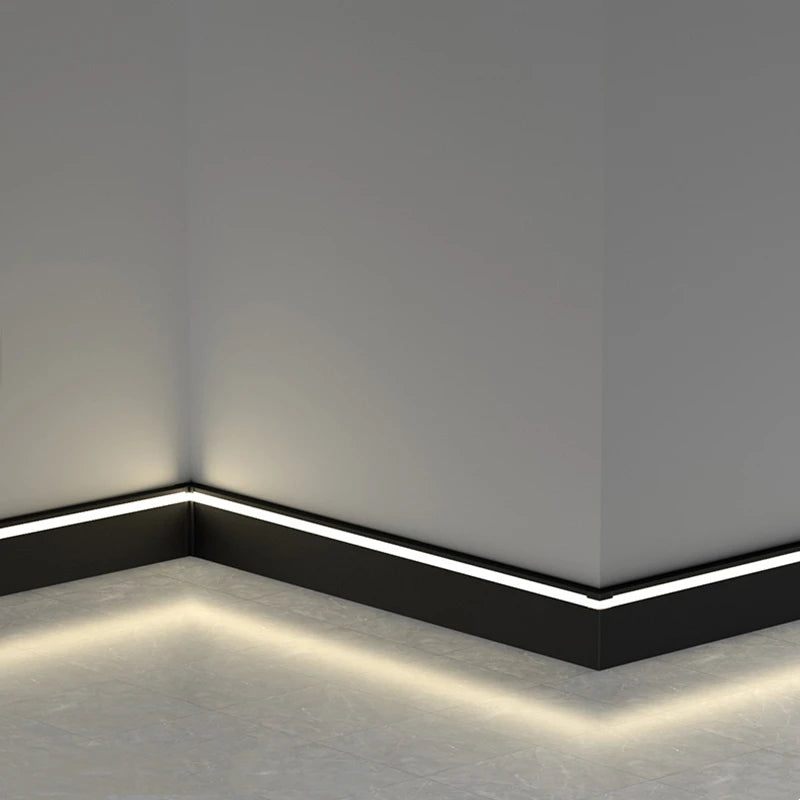 LED Aluminium Profile Baseboard 50/78mm 0.5M/1M Customized Hard Bar Light Suface Mounted Skirting Channel Linear Led lights