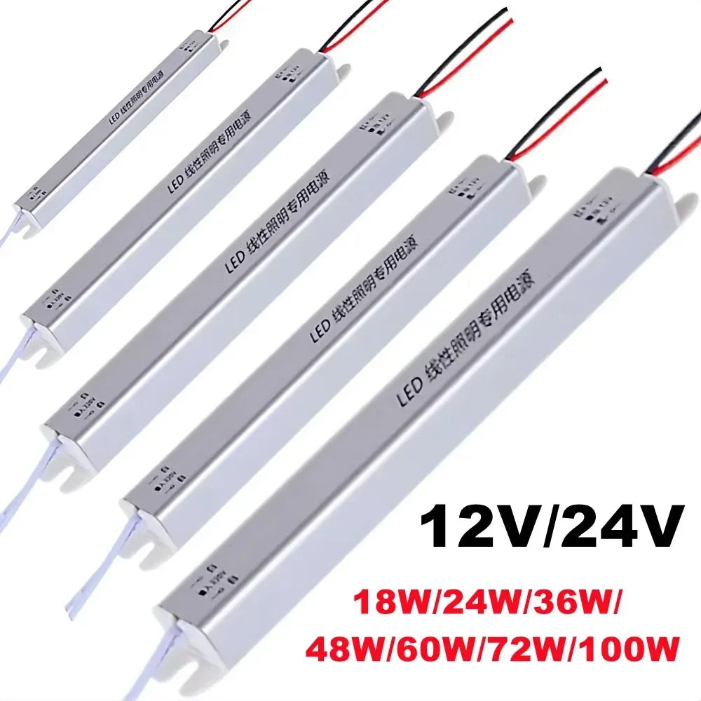 LED Lighting Power Supply Transformer AC220V To DC12V/24V Switching Power Transformer 24W 36W 48W 60W 72W 100W LED Strip Driver