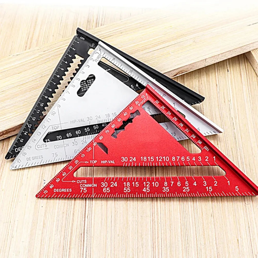 Woodworking Aluminum Alloy Triangle Gauges Measuring Gauging Tools High Precision Marker Angle Ruler Metric and Imperial