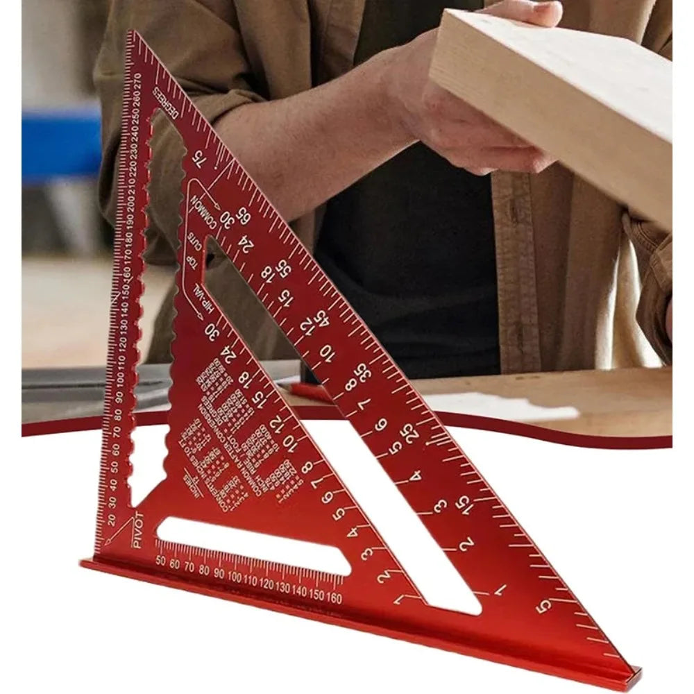 Woodworking Aluminum Alloy Triangle Gauges Measuring Gauging Tools High Precision Marker Angle Ruler Metric and Imperial