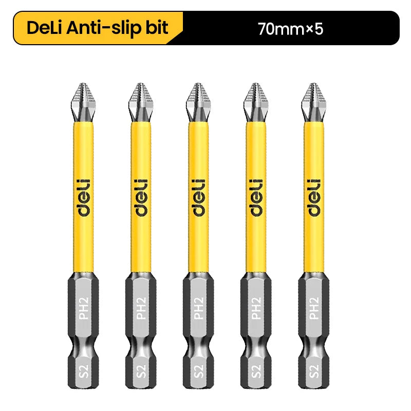 Anti-Slip and Shock-Proof Bits Screwdriver Bits High Hardness Strong Magnetic 25/50/65/70/90/150mm PH2 Screwdriver Set