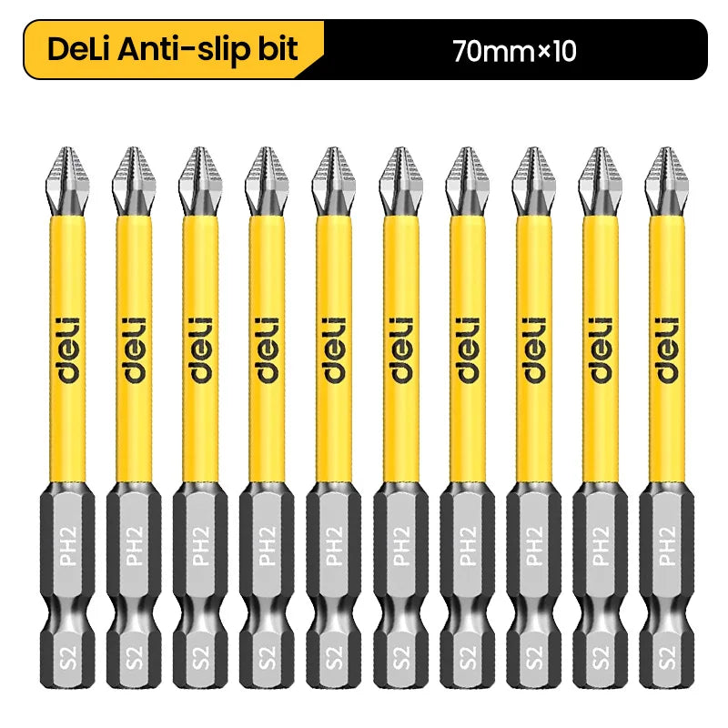 Anti-Slip and Shock-Proof Bits Screwdriver Bits High Hardness Strong Magnetic 25/50/65/70/90/150mm PH2 Screwdriver Set