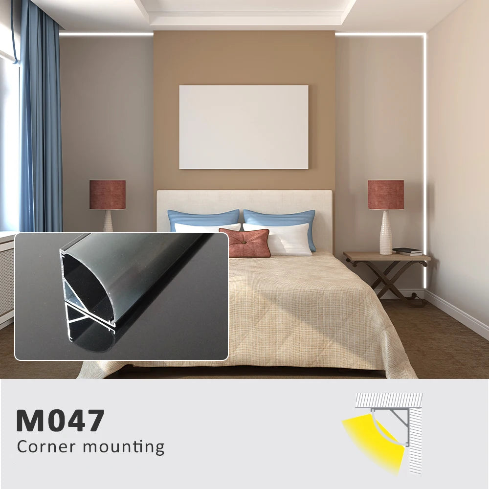 50CM LED Strip Light  Aluminium Profile Channel Silvery Black Diffuser PC Cover for 8mm/10mm/12mm Bar Cabinet Linear Lamp Decor