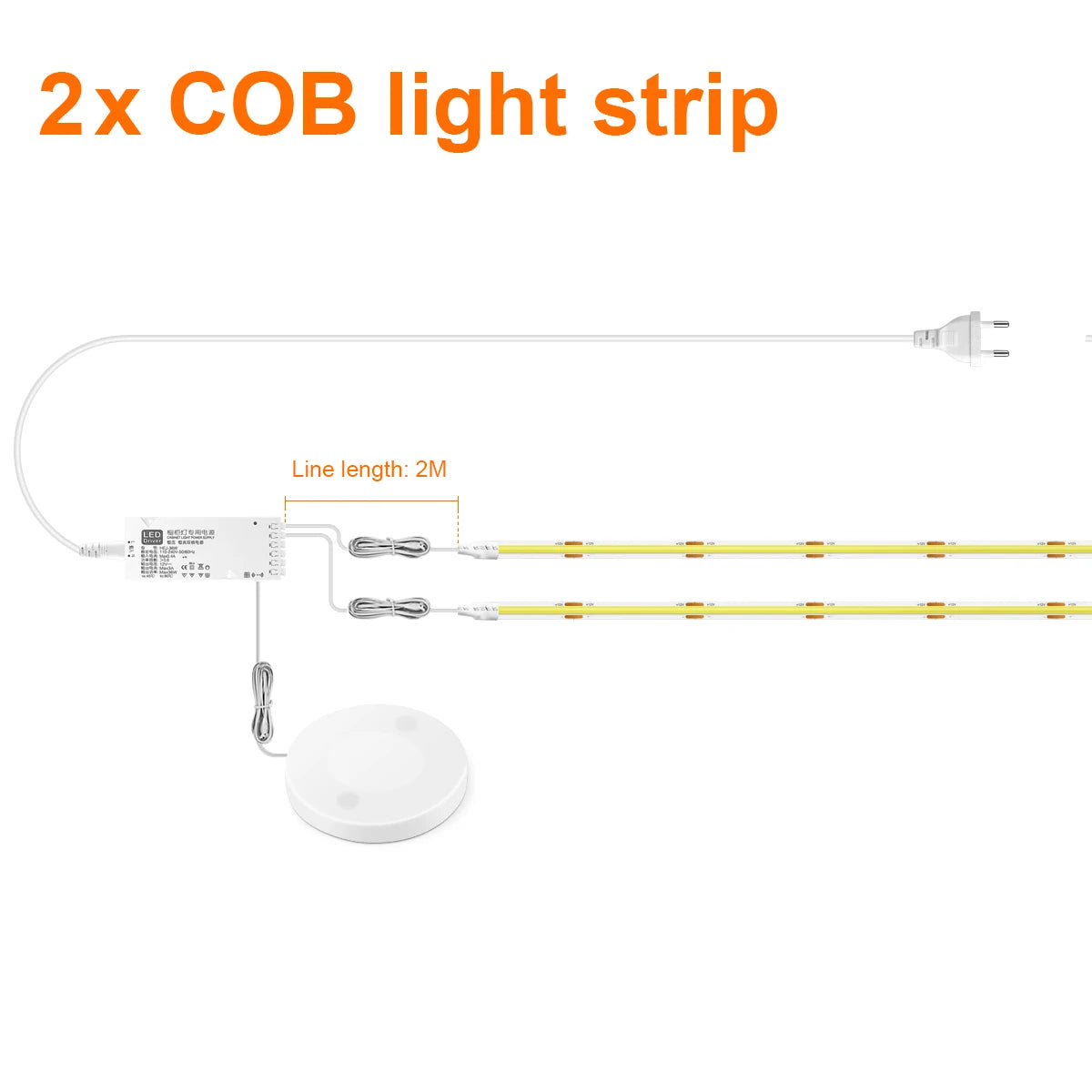 1-6pcs COB LED Strip Light Under Cabinet Collection Display Touch Dimmer Bookcase Wardrobe Motion Sensor Penet Wood Closet Lamp