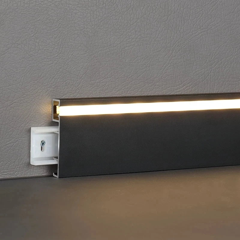 LED Aluminium Profile Baseboard 50/78mm 0.5M/1M Customized Hard Bar Light Suface Mounted Skirting Channel Linear Led lights