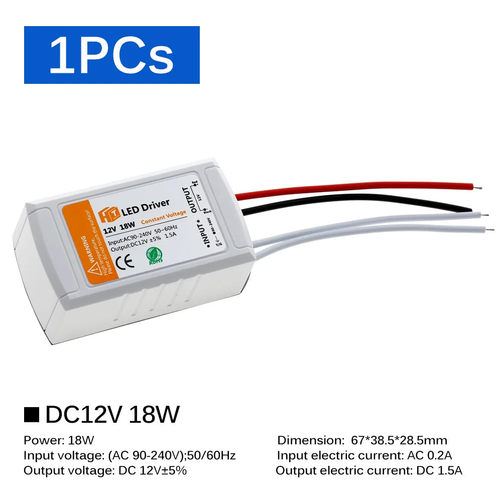 Led Backlight Transformer LED Lighting Transformers DC12V 18W 36W 72W 100W LED Driver Power Adap ...