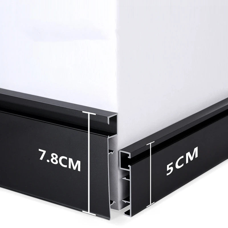 LED Aluminium Profile Baseboard 50/78mm 0.5M/1M Customized Hard Bar Light Suface Mounted Skirting Channel Linear Led lights