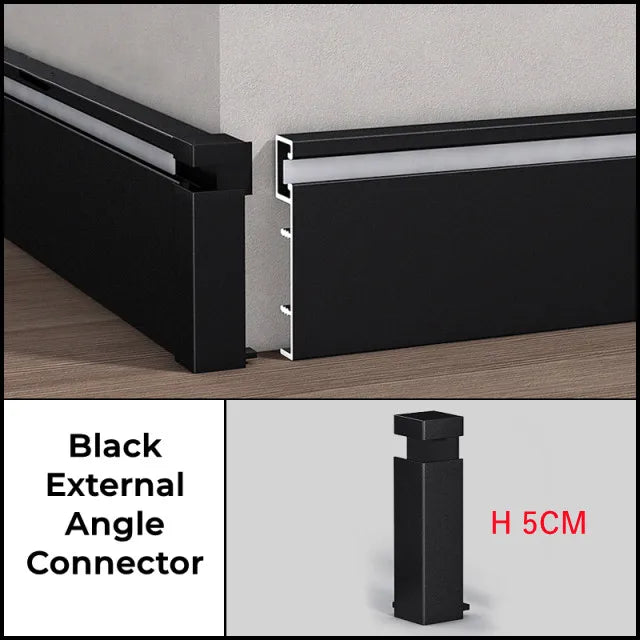 LED Aluminium Profile Baseboard 50/78mm 0.5M/1M Customized Hard Bar Light Suface Mounted Skirting Channel Linear Led lights