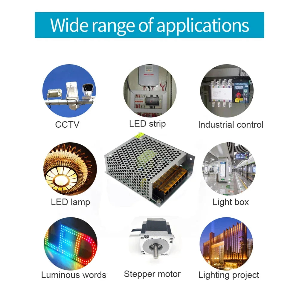 Transformers 220v 110v 12V 5V 24V Power Supply 5 12 24 36 V 1A 2A 3A 5A 6A 8A 10A 15A 20A Transformers For LED Driver LED Strip