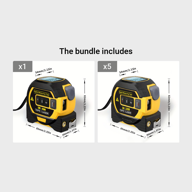 MIGPRC High-Precision Laser Rangefinder & Steel Tape Measure - Non-Waterproof, Alkaline Battery Powered
